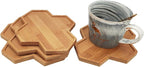 4PCS Mosaic Bamboo Coasters for Crafts, Blank Base Trays, Drinking Cup Coaster - Image 4
