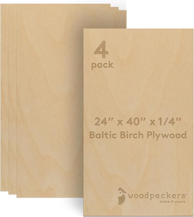 Baltic Birch Plywood 24 x 40 x 1/4 Inch- 6 mm Craft Wood, Stronger Than by Woodpeckers