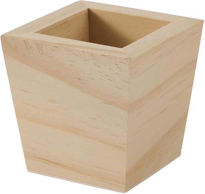 Plaid Unfinished Wood Square Planter by Plaid