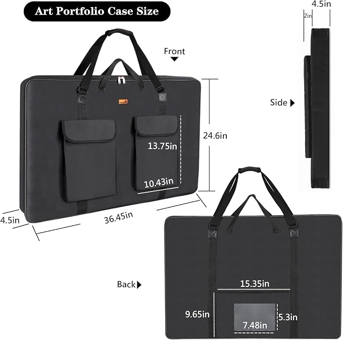 TreochtFUN Art Portfolio Case 24 X 36, Portfolio Bag Soft Water Resistant - Image 2