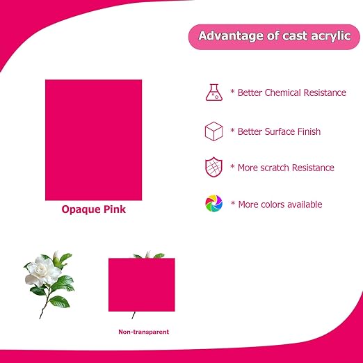 2 Pack 16'' x 20'' Opaque Pink Acrylic Sheet, 3mm Thick Acrylic Plastic Sheet - Image 5