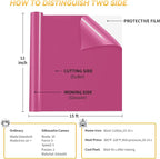 VinylRus Heat Transfer Vinyl-12” x 15FT Fuchsia Red Iron on Vinyl Roll - Image 2