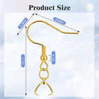 Earring Hooks 50 PCS/25 Pairs, Stainless Steel Golden Ear Wires Fish Hooks - Image 2