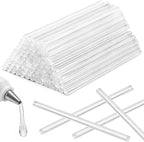 KISEER 100 Pack Clear 0.27 x 8 Inch Full Size Hot Glue Sticks Universal Fit by KISEER