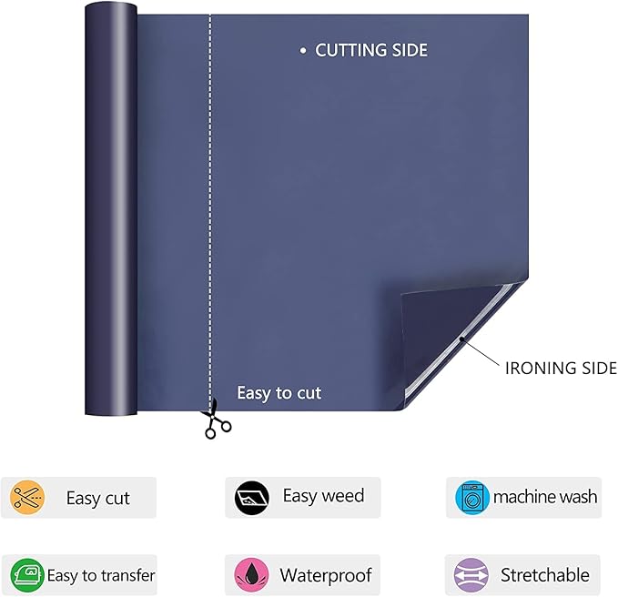 HTV Iron on Vinyl 12Inch by 25ft Roll HTV Heat Transfer Vinyl - Image 2
