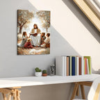 Jesus With Children Canvas Wall Art Jesus Teaching Children picture Wall Decor - Image 5