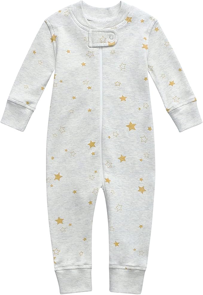 Owlivia Organic Cotton Baby Boy Girl Zip up Sleep 'N Play Pjs, Footless, Long Sleeve
