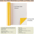HTVRONT Yellow Glitter HTV Heat Transfer Vinyl Rolls - Image 5