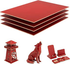 4 Pack Double-Sided Pre-Painted Colored Plywood Sheets, 11.7"x8.27"x1/8" by Creatorally