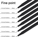 Dyvicl Journal Planner Pens Black Colored Pens, 24 Pack 0.4mm Fineliner Pen Set - Image 3