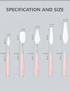 Palette Knife Set 5PCS Pink Handle Stainless Steel - Image 3
