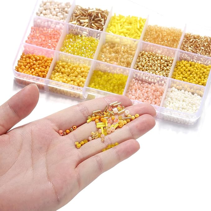 15 Color Glass Seed Tube Bugle Beads Bracelet Jewelry Making Kit, small - Image 4