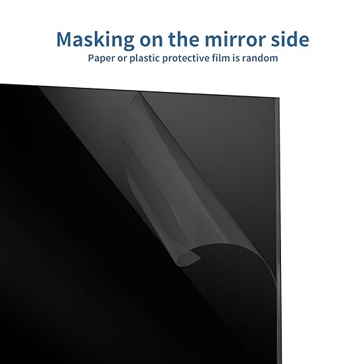 5 Pack 12x12 Inch Black Mirrored Acrylic Sheets, 1/8 in Thick | Mirror Acrylic - Image 3