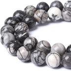 38pcs 10mm Natural Stone Beads Spider Web Stone Round Loose Spacer Energy Stone - Image 3