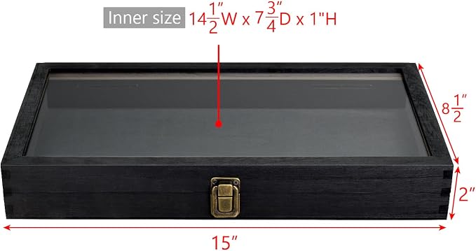 MOOCA 2 Pcs Wood Tempered Glass Top Jewelry Display Case Accessories Storage Box - Image 2
