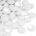 2LB White Flat Glass Marbles for Vases, Gemstone Beads Vase Filler Decorative by RUOJAS