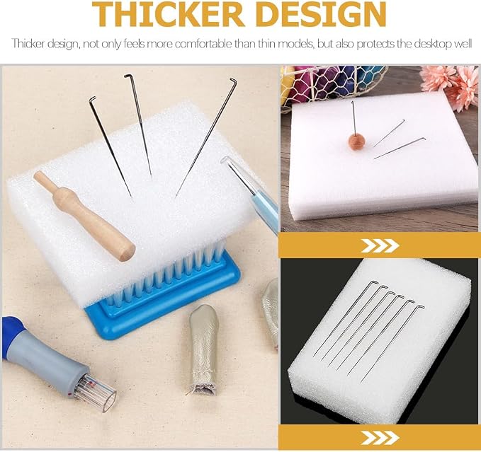 Luxshiny 6pcs Needle Felting Foams Pad Wool Felting Pin Cushion Flat Panel Foam - Image 5