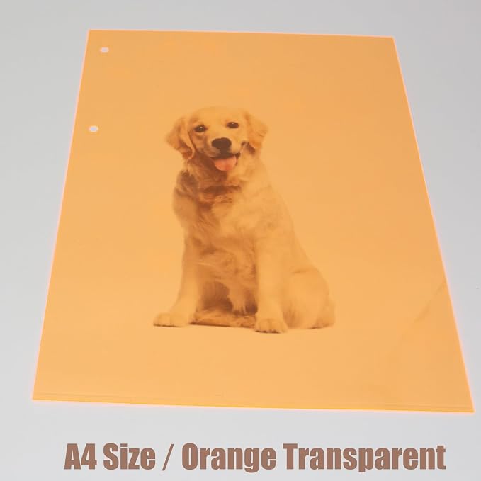10-Pack A4 Colored PVC Flexible Plastic Sheets, 0.3mm Orange Transparent Film - Image 4