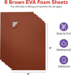 Self-Adhesive EVA Foam Sheets for Crafts – 2mm Thickness 8 Brown Sheets - Image 2