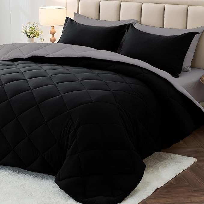 MUXHOMO 7 Pieces King Comforter Set, Reversible Bed in a Bag King Size by MUXHOMO