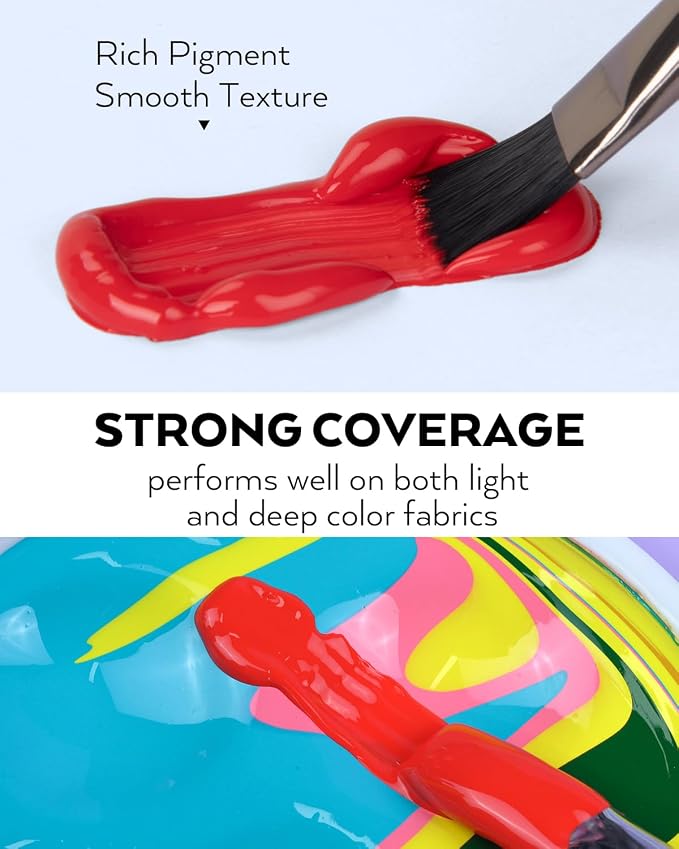 Nicpro 18 Colors Permanent Fabric Paint Soft Fabric Paint - Image 7