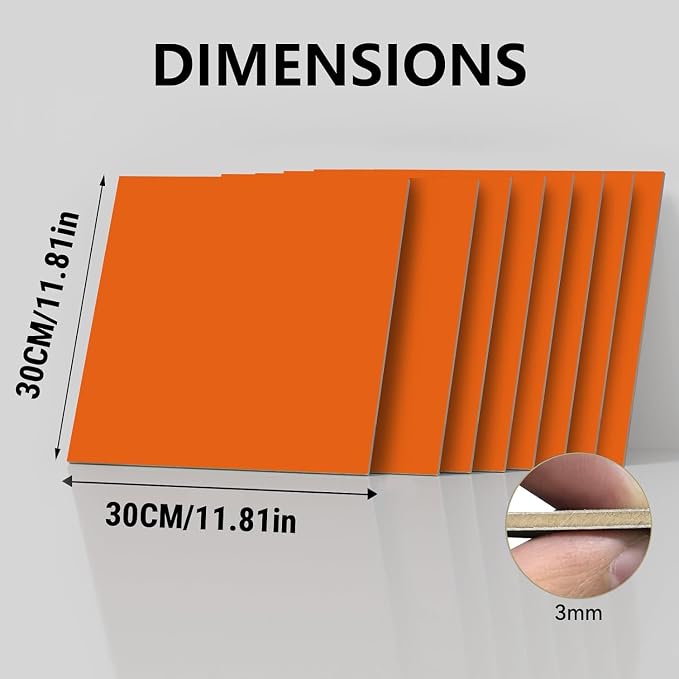 8 Pack Pre-Painted Colored Plywood Sheets, DIY Crafts, Ornaments & Models Making - Image 2