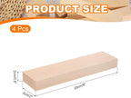 MECCANIXITY 4Pcs Basswood Carving Block, 0.8"x2"x8" Square Wooden Dowels Blocks - Image 2