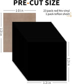 HTVRONT Black HTV Heat Transfer Vinyl Bundle: 24 Pack 12"x12" Iron on Vinyl | - Image 6