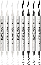 TRANSON 4 Black and 4 White Paint Markers Brush and Fine Dual-tip Acrylic Paint - Image 7