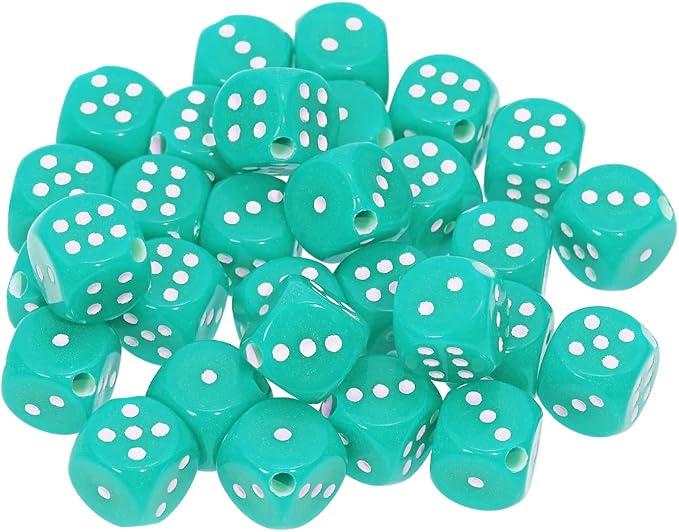 Tupalizy 10mm Acrylic Dice Beads Small 6 Sided Dice Charms by Tupalizy