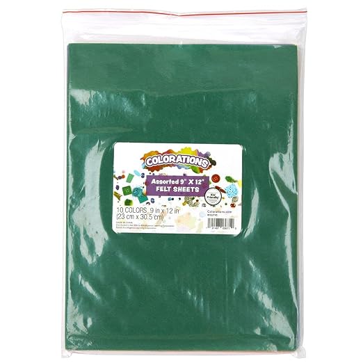 Colorations Felt Sheets, 10 Colors, Each 9" x 12", Sewing DIY Craft, Non Woven - Image 5