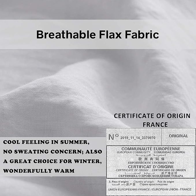 Simple&Opulence 100% French Flax Linen Duvet Cover Set - Image 4
