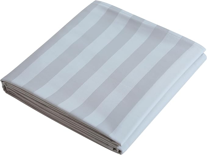 Flat Sheet Only Queen Size, 400 TC 100% Egyptian Cotton Flat Sheet Striped by ShunjieHome