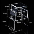 Chuangdi 2 Sets Acrylic Display Risers, Product Stand, Jewelry Display Riser - Image 2
