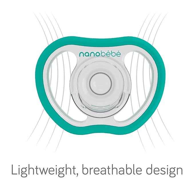 Nanobebe Active Baby Pacifiers 4-36 Months - Orthodontic, Lightweight and Vented, Curves Comfortably with Face Contour, 100% Silicone - BPA Free, Perfect Baby Registry Gift 4pk, White/Pink