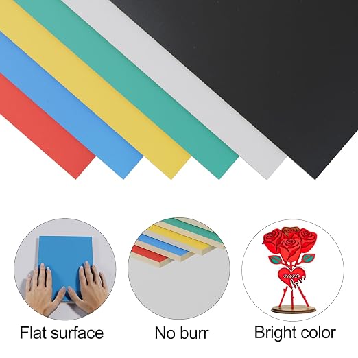8 Pack Pre-Painted Colored Plywood Sheets, 11.7"x8.3"x1/8" Basswood - Image 3