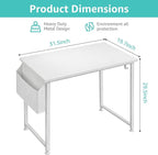 Lufeiya White Small Desk for Bedroom - Image 3