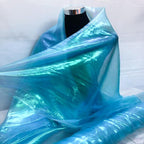 Sky Blue Iridescent Organza Fabric - Image 6