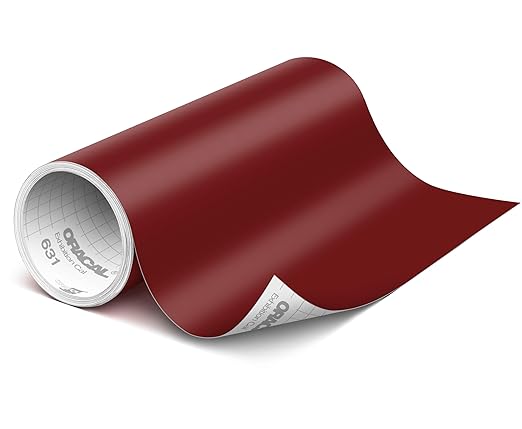 ORACAL 631 Matte Burgundy Vinyl Durable Roll Easy to Weed Permanent Adhesive by Orafol