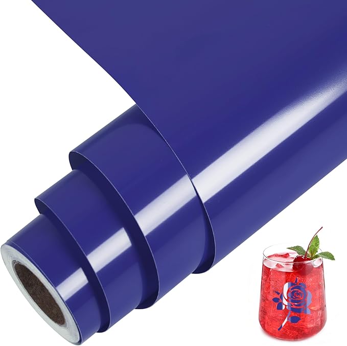 TORC Navy Blue Permanent Vinyl 12" x 14 FT Glossy Navy Adhesive Vinyl Roll by TORC
