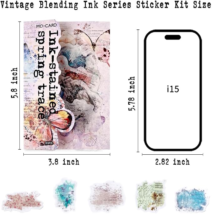 Vintage Aesthetic Stickers for Junk Journaling Supplies, Dual Materials - Image 5