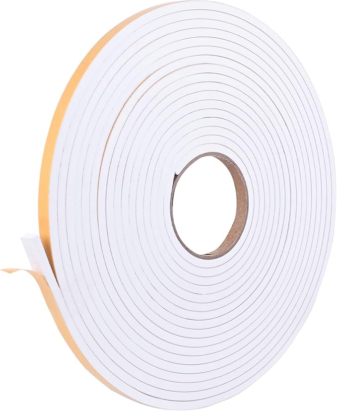 Kikerike Self Adhesive Foam Tape Weatherstrip 3/8in x 1/4in x 33Ft High Density by Kikerike