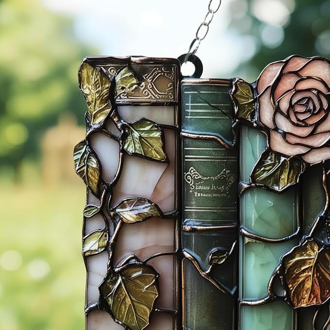 Enchanted Books & Roses Acrylic Suncatcher - Image 4
