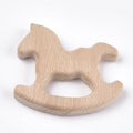 LiQunSweet 20 Pcs Rocking Horses Shaped Undyed Wood Cutout Lovely Animals Wood by LiQunSweet