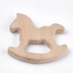 LiQunSweet 20 Pcs Rocking Horses Shaped Undyed Wood Cutout Lovely Animals Wood by LiQunSweet