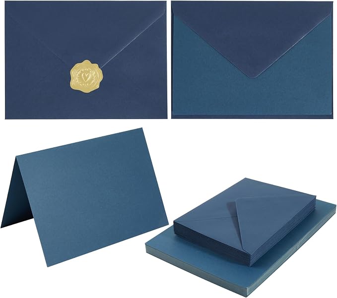 50 Pack Navy Blue A7 Envelopes by Toperd