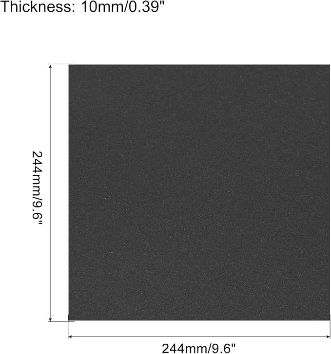 uxcell EVA Foam Sheets Black 9.6 Inch x 9.6 Inch 10mm Thickness - Image 2
