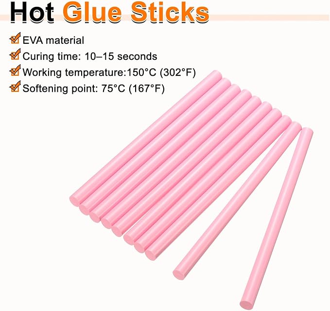 HARFINGTON 10pcs Hot Glue Sticks 0.43" Dia x 7.87" Long EVA Mini Hot Melt - Image 4