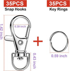 LEOBRO 70PCS Lobster Claw Clasps and Key Rings, Keychain Making kit - Image 2