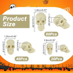 arricraft 140 Pcs 3 Sizes Mini Plastic Skull Heads, Halloween Skeleton - Image 2